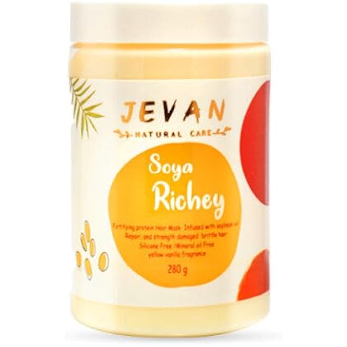 JEVAN Soya Richey Protein Treatment Hair Mask For Damaged Hair - Yellow Vanilla 280 ml - Image 1
